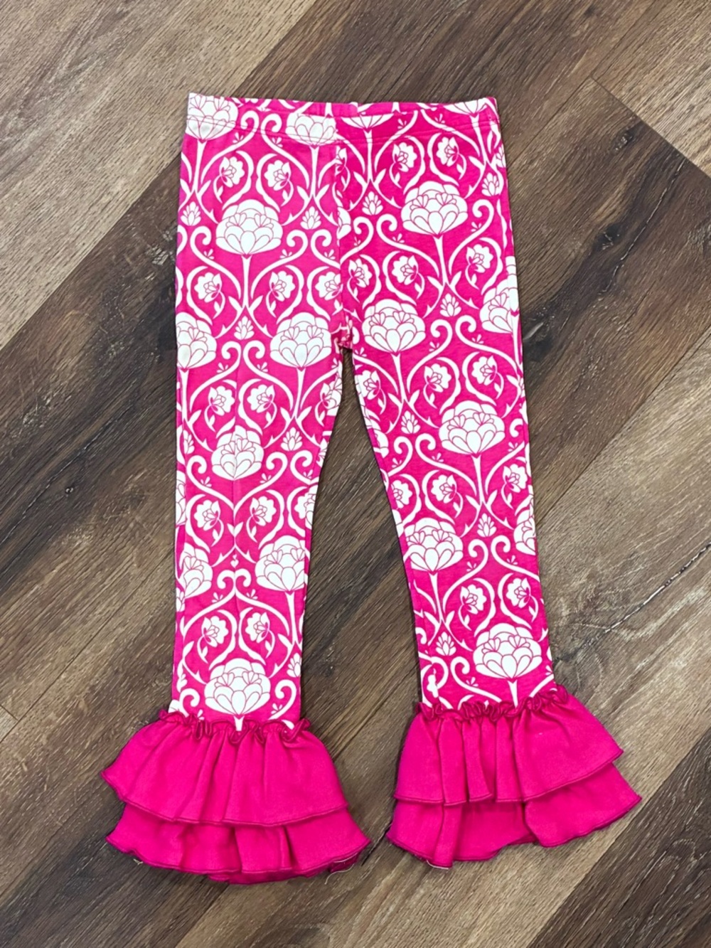 Giggle Moon Pink Ruffle Legging Pants Bottoms 3T